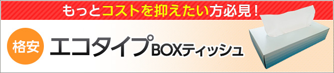 もっとコストを抑えたい方必見!! エコタイプBOXティッシュ