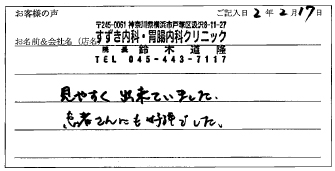 すずき内科・胃腸内科クリニック様のお声